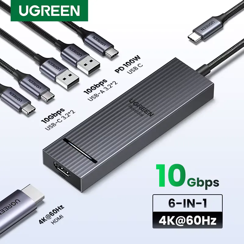 Ugreen Hub USB-C 10Gbps 4K60Hz - Docking Station