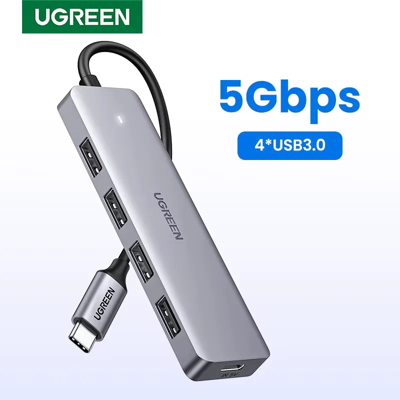 Ugreen Hub USB-C 4 Portas | Adaptador Divisor USB 3.0