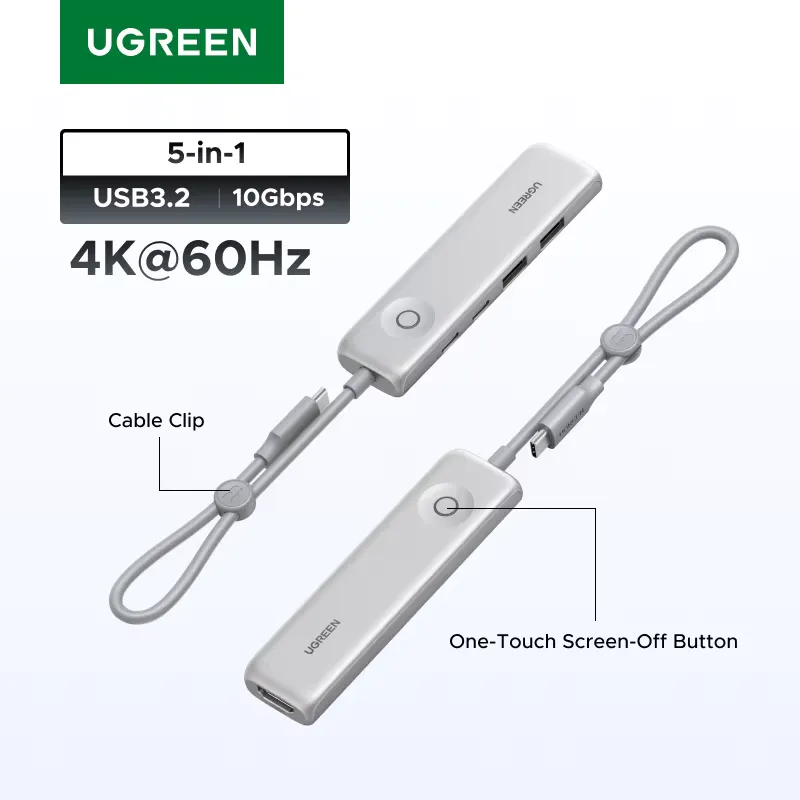 Ugreen Hub USB-C 4K HDMI 10Gbps Carregamento 100W