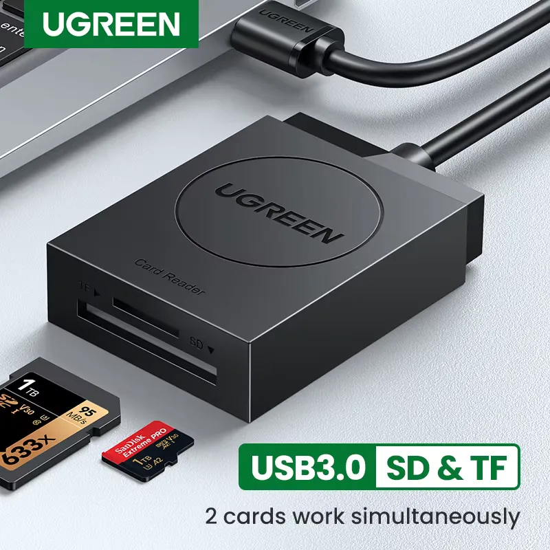 Ugreen Leitor de Cartão USB 3.0 e USB-C 2 em 1