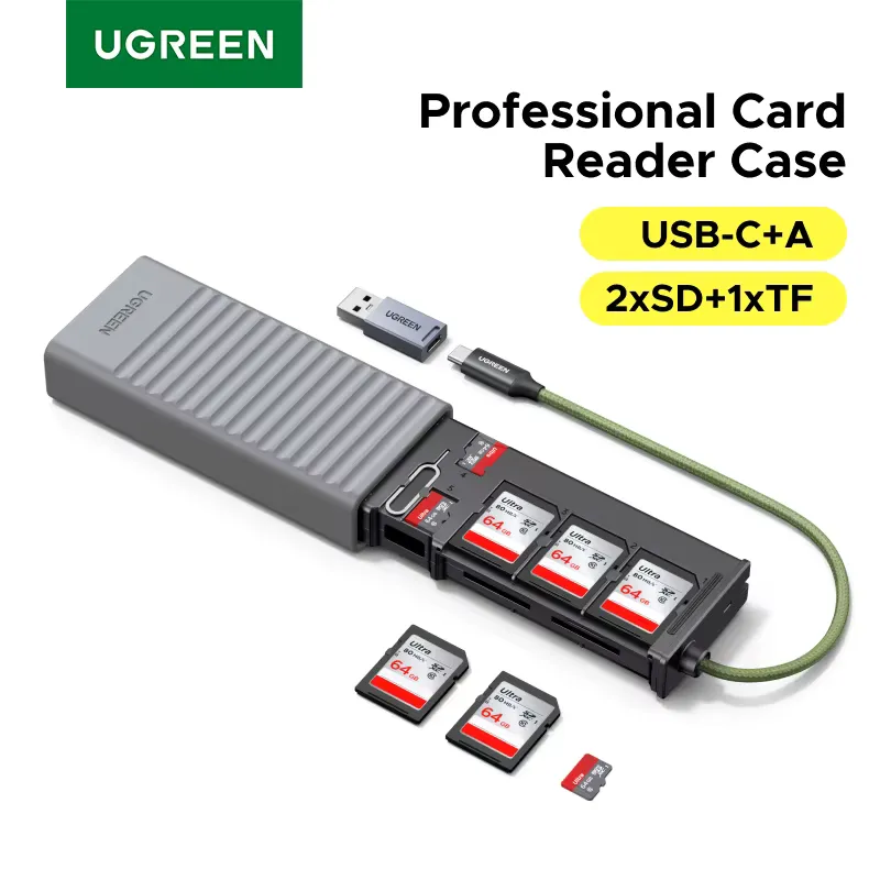 Ugreen Leitor de Cartão USB-C com 12 Slots e Estojo