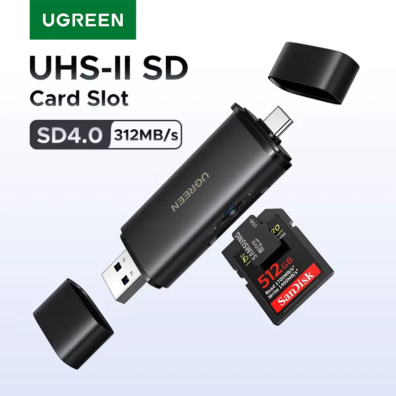 Ugreen Leitor de Cartão USB-C SD 4.0 - 312 MB/s