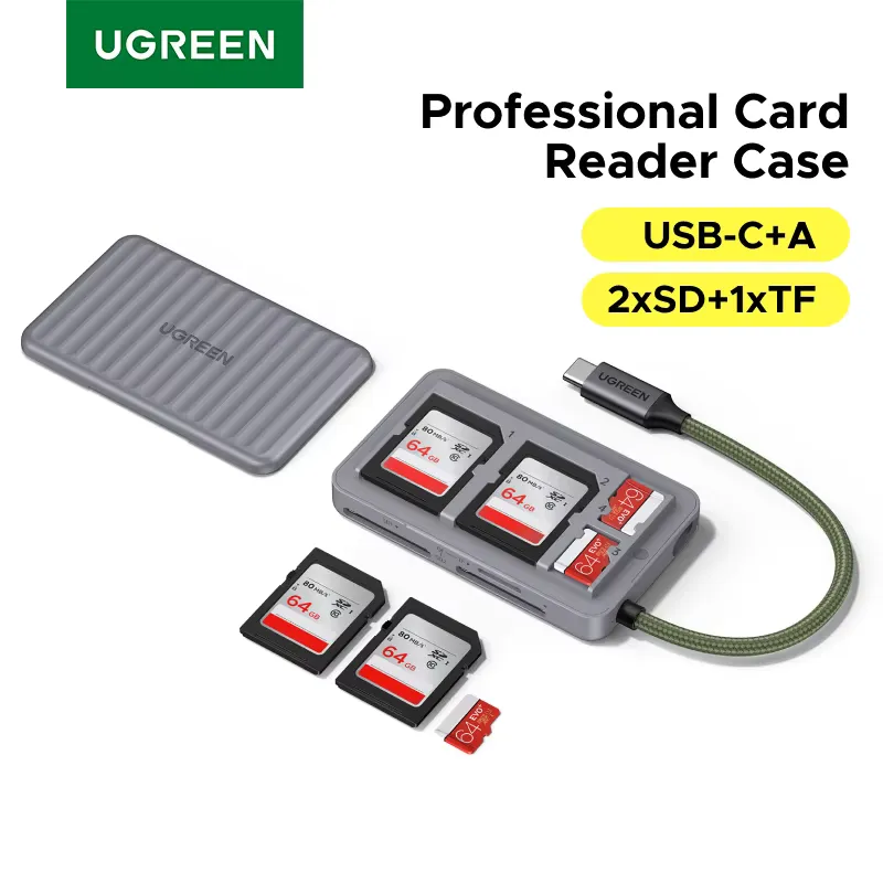 Ugreen Leitor de Cartão USB-C SD/TF/MicroSD
