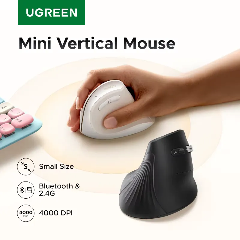 Ugreen Mouse Sem Fio Ergonômico 2.4GHz 4000DPI
