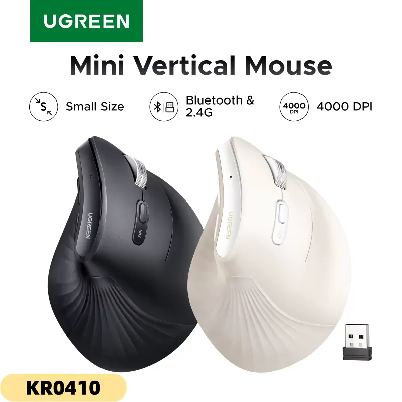 Ugreen Mouse Vertical Sem Fio Bluetooth Ergonômico