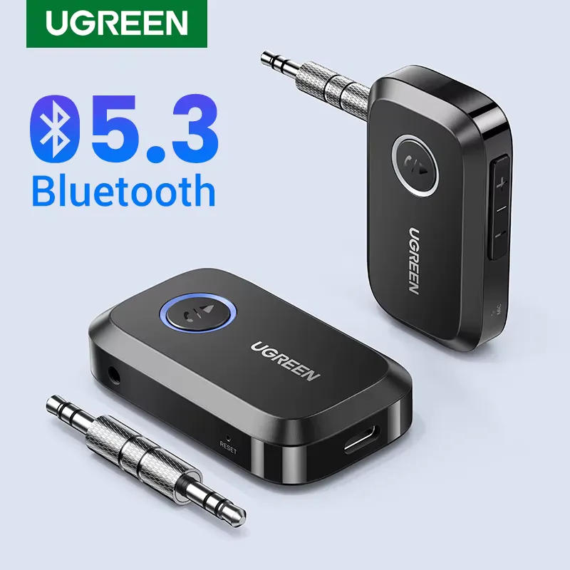 Ugreen Receptor Bluetooth 5.3 para Carro com AUX 3.5mm