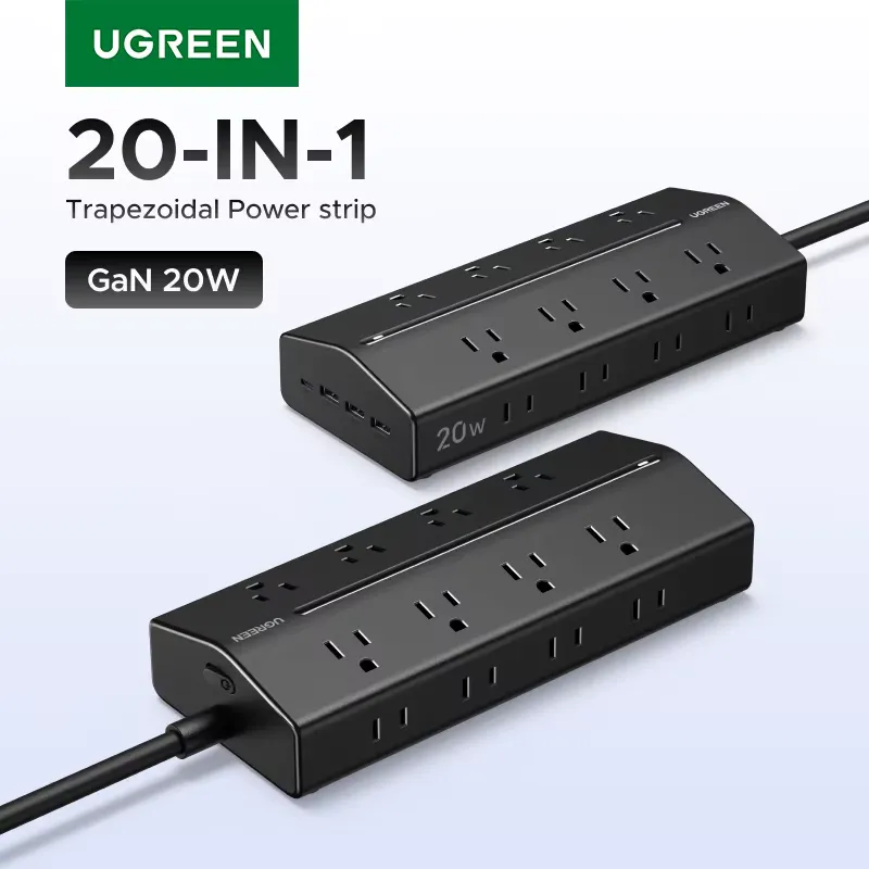 Ugreen Régua de Tomadas 16 Saídas com Carregador 20W USB-C
