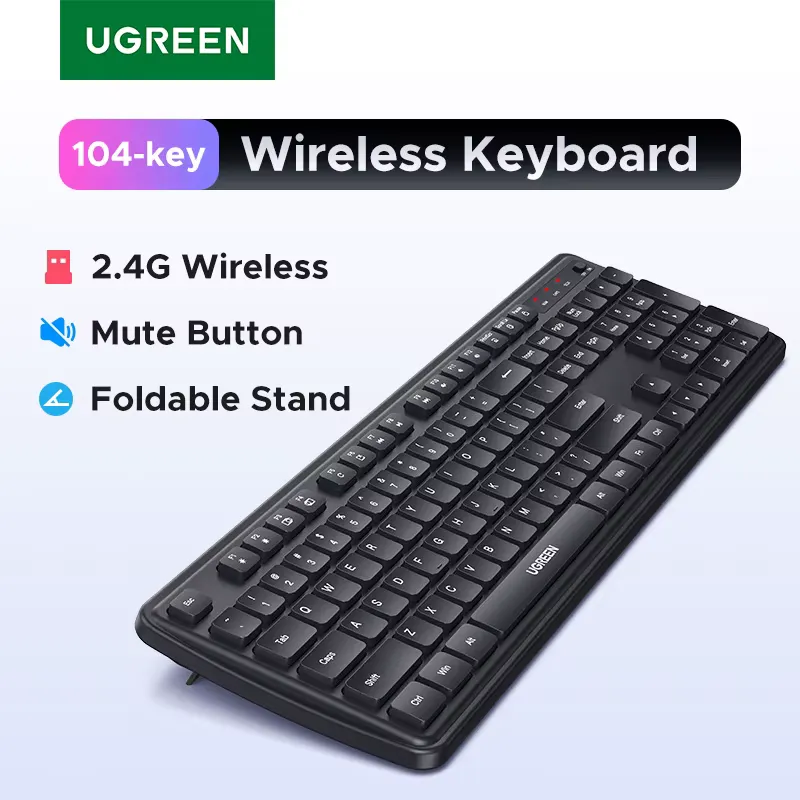 Ugreen Teclado Sem Fio 2.4G Ultra-Slim 104 Teclas