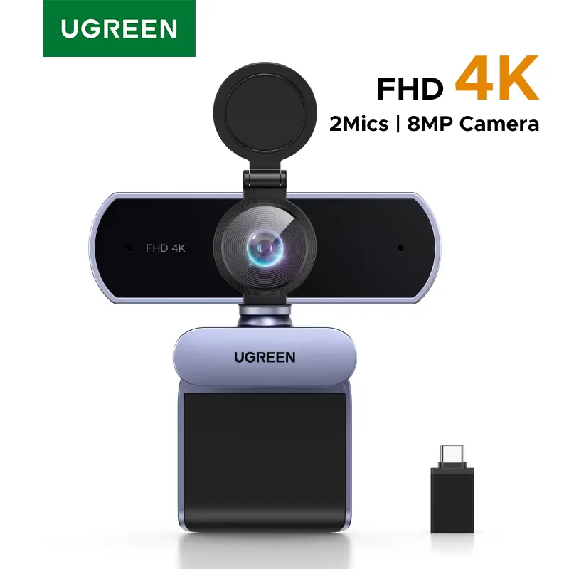 Ugreen Webcam 4K com Foco Automático e Microfone IA