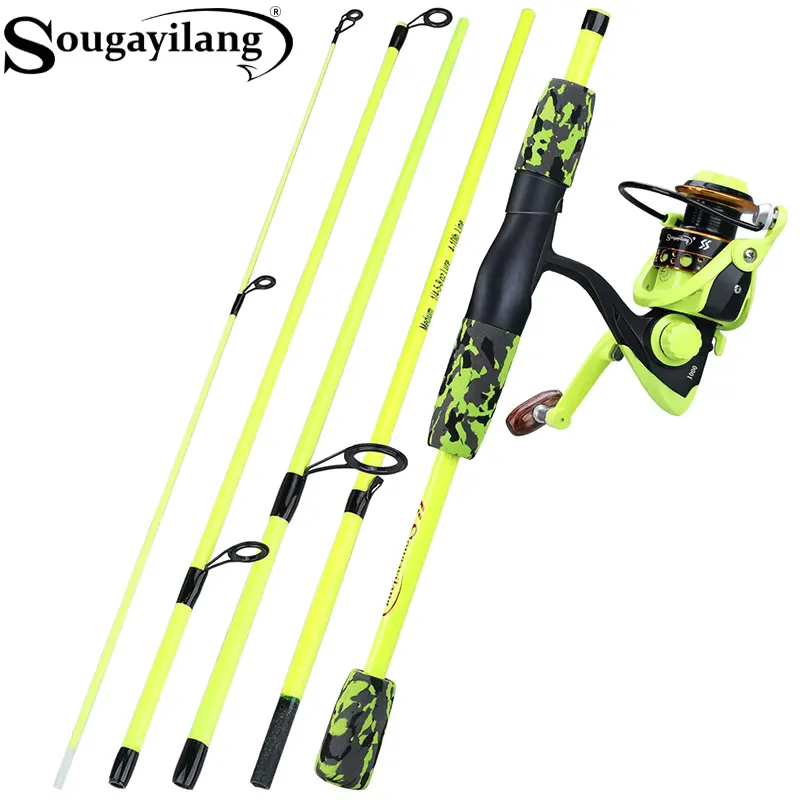Sougayilang Vara de Pesca Portátil 170cm com Carretilha