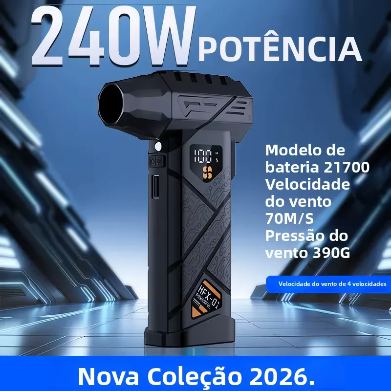 TurboVent 580000 RPM Ventilador Turbo Sem Fio - 380g, Alta Velocidade