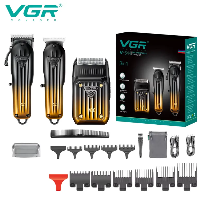 VGR Máquina de Corte Profissional com Gradiente e Barbeador