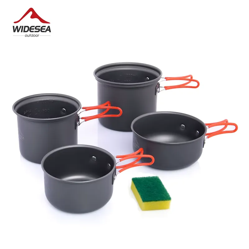 Widesea Jogo de Panelas Antiaderentes Portáteis para Camping