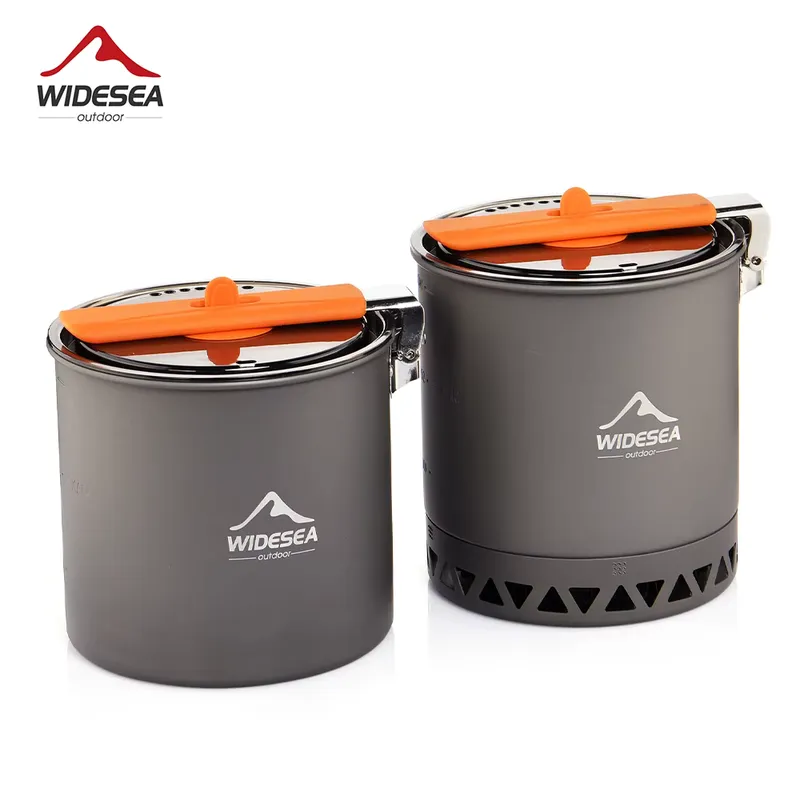 Widesea Kit Utensílios para Camping 1.6L - Panelas e Prato