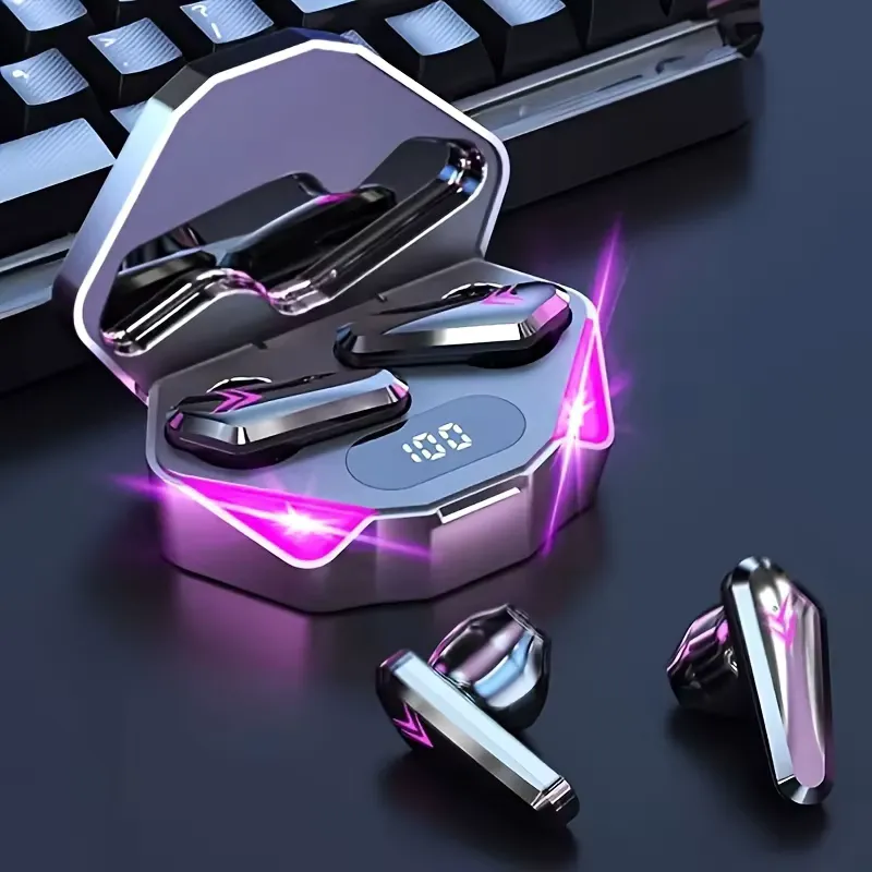 X15 Fone TWS Bluetooth com LED Gamer e Cancelamento de Ruído